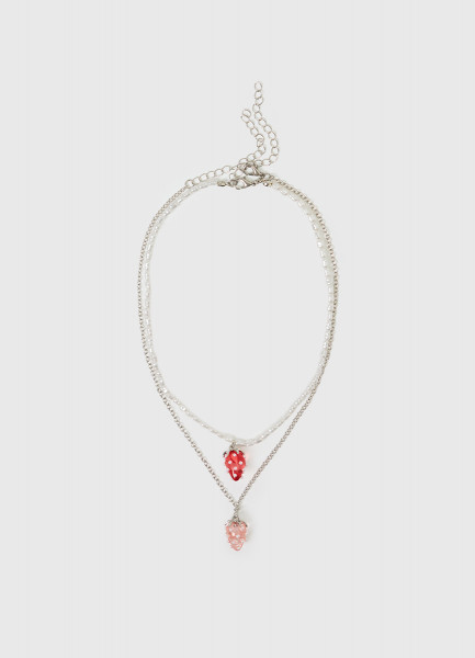 Ожерелье с подвесками для девочек, 2 шт., Серебряный