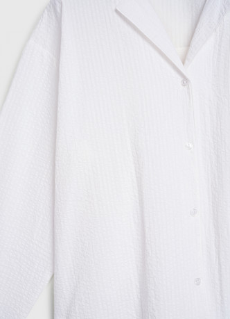 Рубашка пижамная из ткани с жатым эффектом