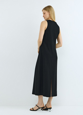 Платье А-силуэта из смесового льна