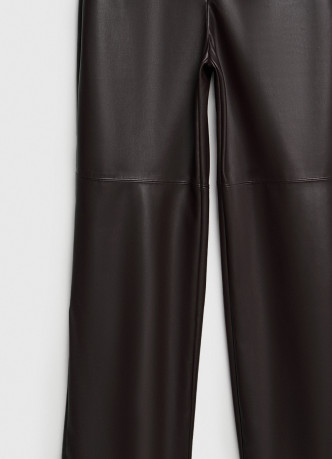 Прямые брюки из искусственной кожи