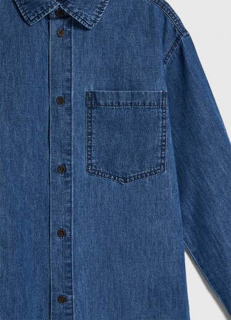 Рубашка джинсовая с карманом для мальчиков