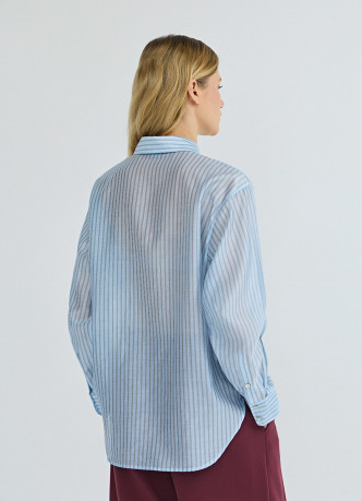 Блузка из лиоцелла в полоску