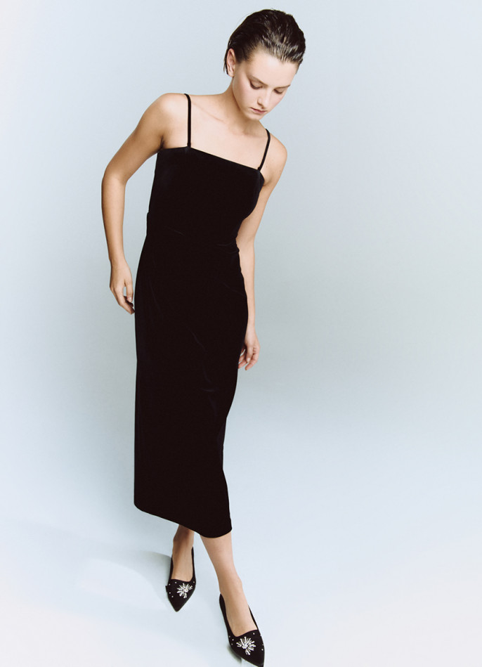 Бархатное платье-бюстье