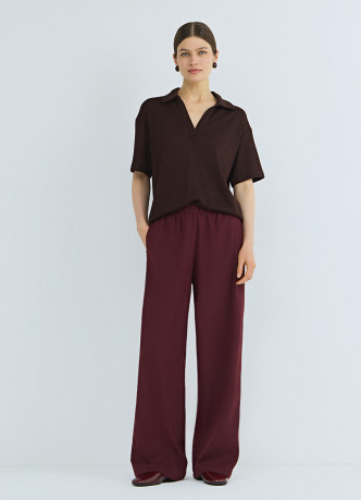 Прямые брюки с эластичным поясом