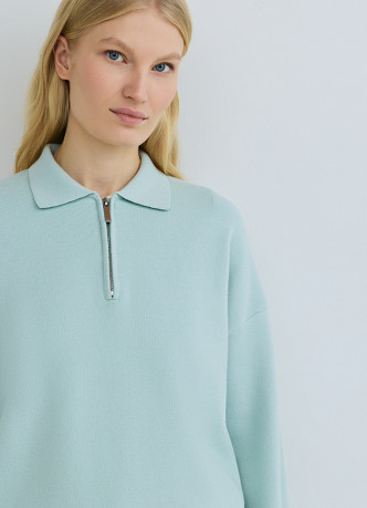Джемпер с воротником поло на молнии