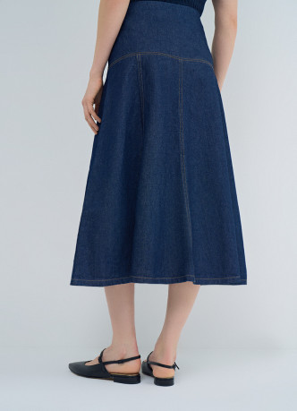 Джинсовая юбка миди