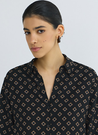 Принтованная блузка с рукавом 7/8