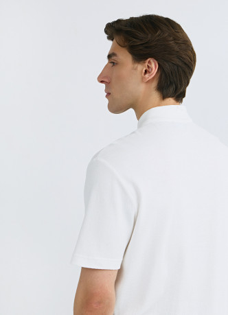 Поло из текстурной хлопковой ткани