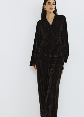 Широкие бархатные брюки