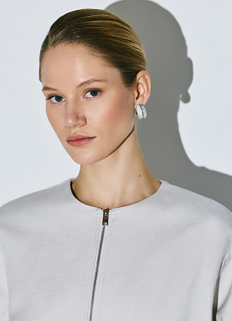 Льняной бомбер на молнии