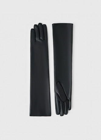 Длинные перчатки из натуральной кожи