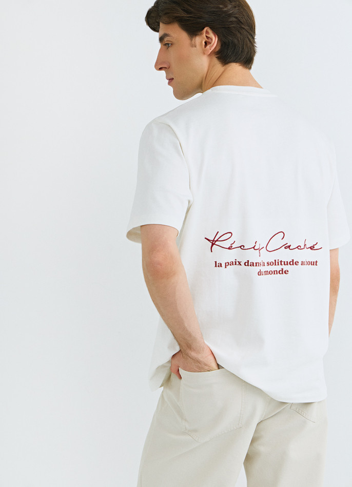 Футболка из плотного хлопка с текстовым принтом