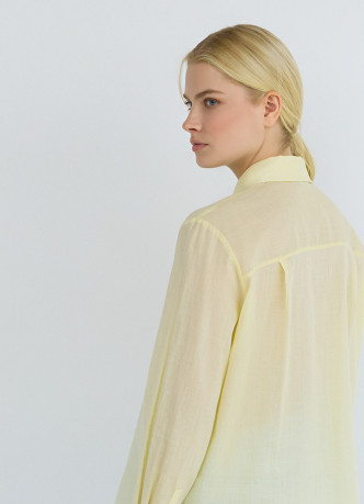 Полупрозрачная рубашка из хлопка и рами