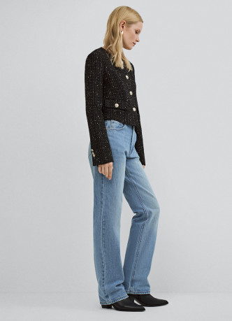 Прямые джинсы с высокой посадкой