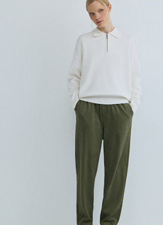 Джемпер с воротником поло на молнии