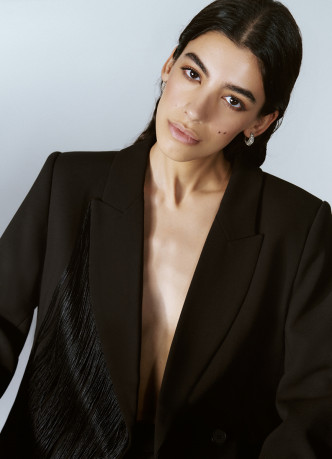 Двубортный жакет с отделкой из бахромы