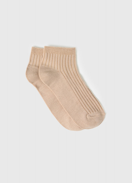 Короткие носки в рубчик Бежевый 259₽