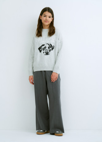 Вязаный джемпер с принтом для девочек