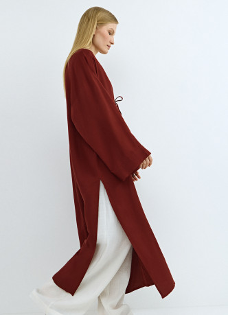 Кимоно на завязках из вискозы и льна