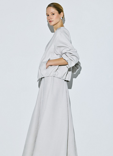 

Льняной бомбер на молнии, Бежевый