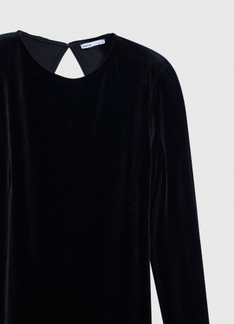 Бархатное платье миди с открытой спиной