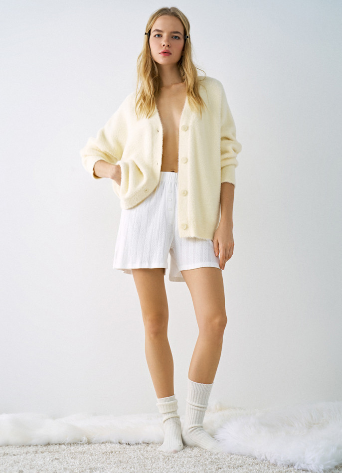 Пижамные шорты из ажурного трикотажа