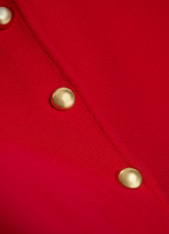 Кардиган с баской и золотыми пуговицами