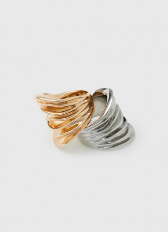 Кольца с фактурой коралла, 2 шт.