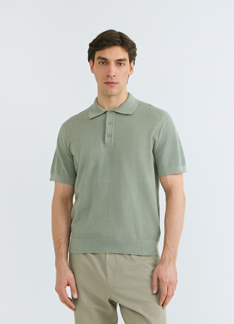 Поло из текстурной ткани
