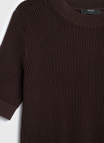 Ажурный джемпер с коротким рукавом