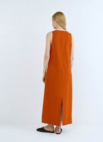 Платье А-силуэта из смесового льна