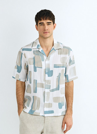 Рубашка из вискозы с принтом