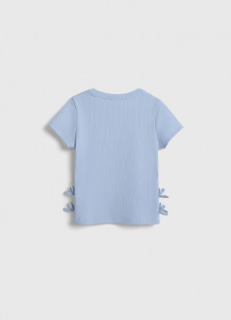 Футболка с бантами и вышивкой для девочек