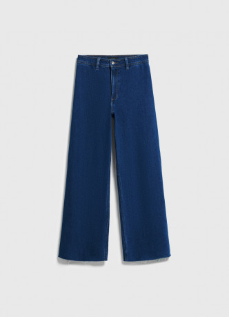 Укороченные широкие джинсы