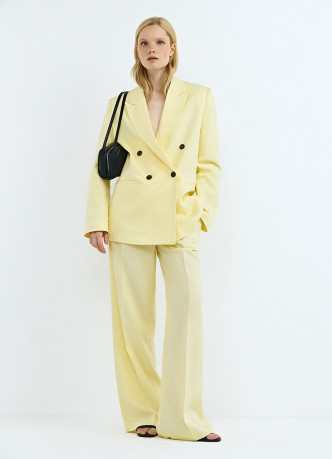 Двубортный жакет из лиоцелла и льна