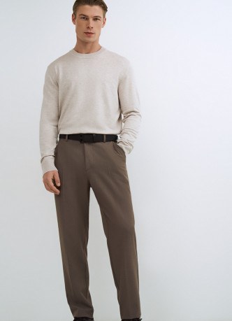 Прямые брюки с эластичным поясом