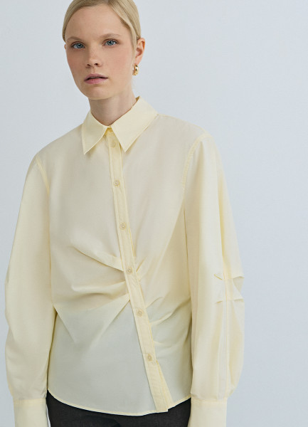 

Рубашка с асимметричной застёжкой, Желтый