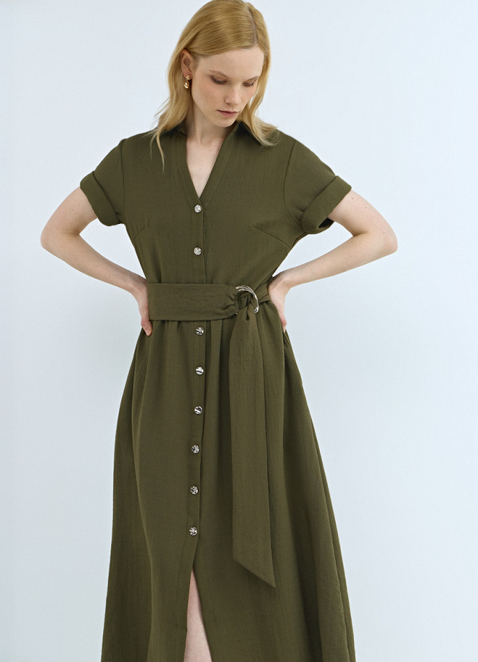 Платье-рубашка со съемным поясом