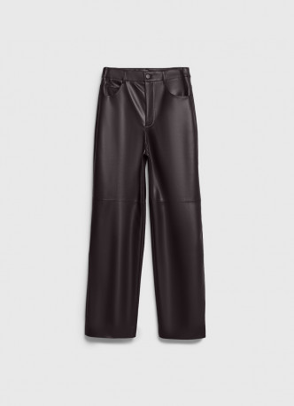 Прямые брюки из искусственной кожи