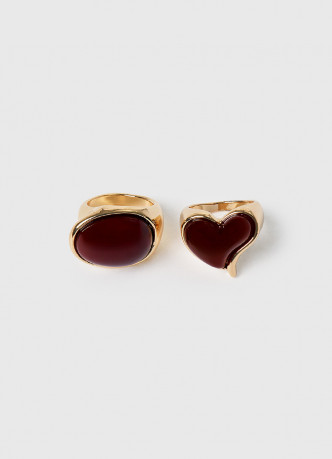 Кольцо с искусственным камнем, 2 шт.