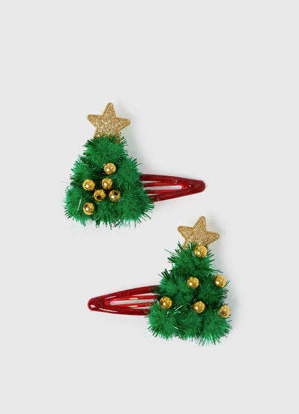 

Набор заколок для волос для девочек, 2 шт., Зеленый