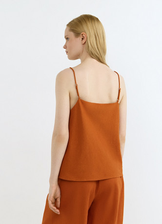 Топ изо льна на бретелях