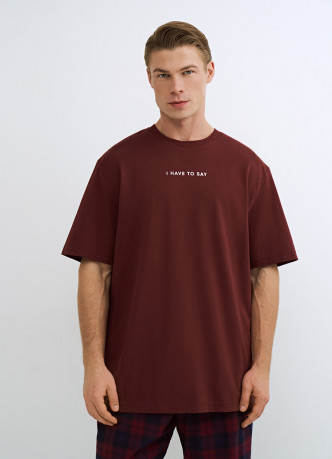 Пижамная футболка с текстовым принтом