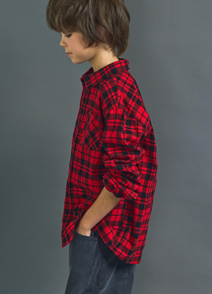 

Рубашка в клетку для мальчиков, Красный