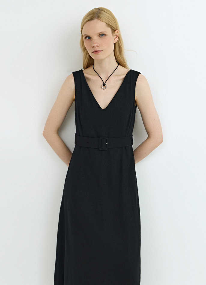 Сарафан из вискозы со льном