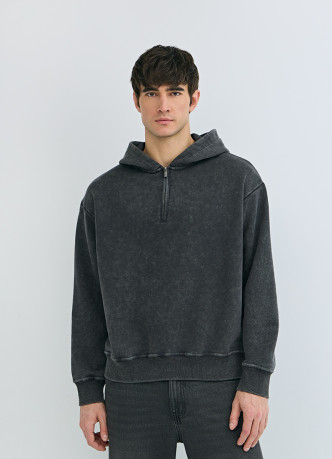 Худи c эффектом стирки