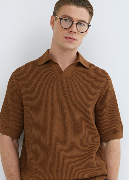 

Поло из текстурной ткани, Желтый