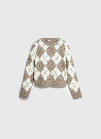 Джемпер с ромбами из пряжи с шерстью