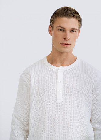 Лонгслив пижамный из текстурной ткани