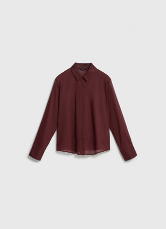 Полупрозрачная рубашка из хлопка и рами